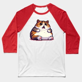 Shocked orange fat cat meme Baseball T-Shirt